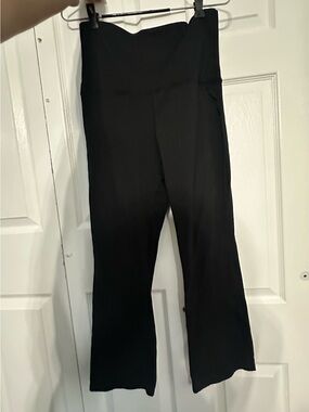 Kids Black High-Waist Flare Leggings